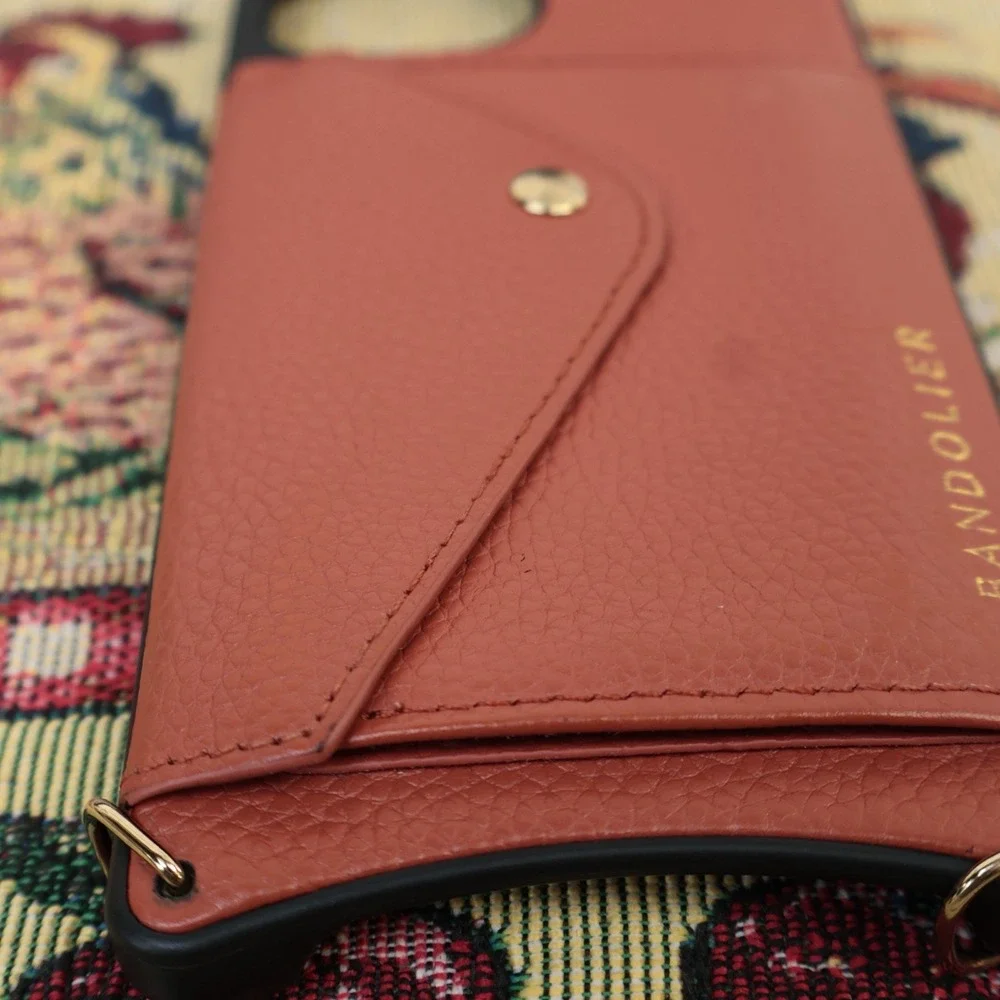 Bandolier Emma Crossbody iPhone 13 Pro Max Case Pebbled Leather Case Only